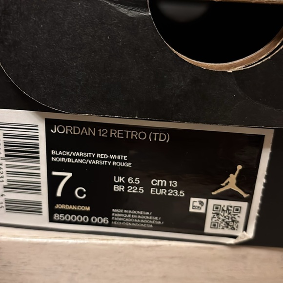 Jordan 12 retro toddler size 7 - Picture 8 of 10
